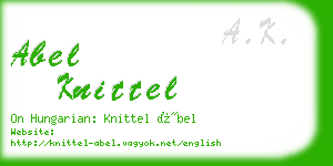 abel knittel business card
